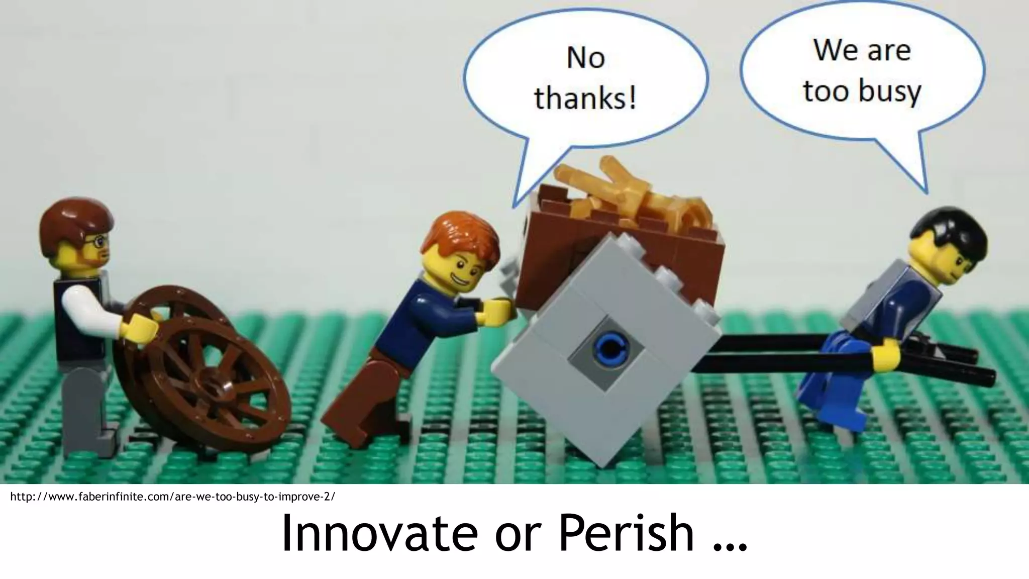 Innovate or Perish …
http://www.faberinfinite.com/are-we-too-busy-to-improve-2/
 