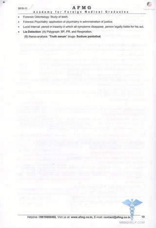 FMGE Notes - Forensic Medicine