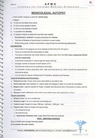 FMGE Notes - Forensic Medicine