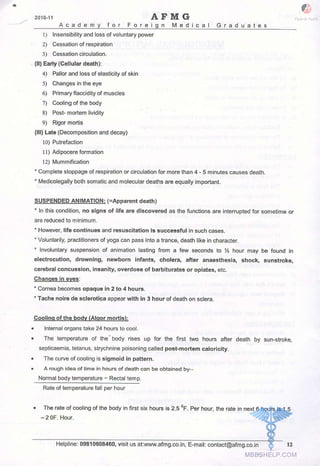 FMGE Notes - Forensic Medicine