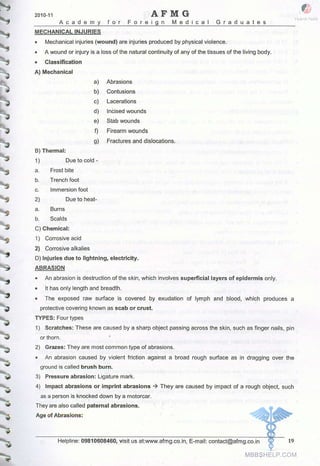 FMGE Notes - Forensic Medicine