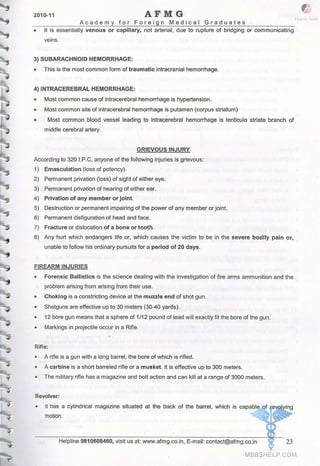 FMGE Notes - Forensic Medicine