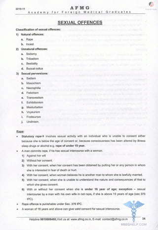 FMGE Notes - Forensic Medicine