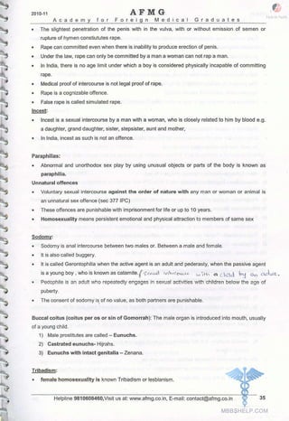 FMGE Notes - Forensic Medicine