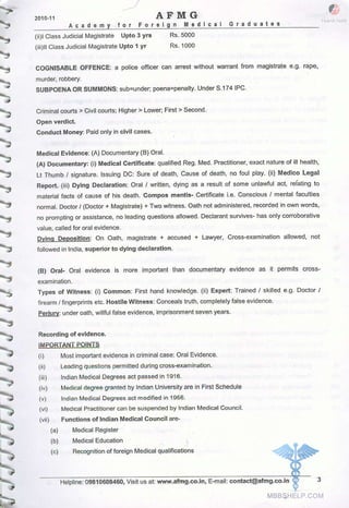 FMGE Notes - Forensic Medicine