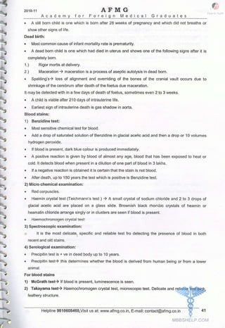 FMGE Notes - Forensic Medicine