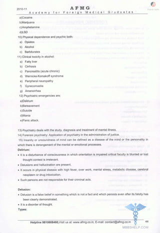 FMGE Notes - Forensic Medicine