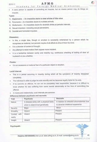 FMGE Notes - Forensic Medicine