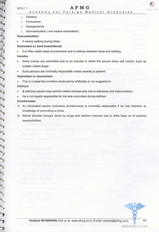 FMGE Notes - Forensic Medicine