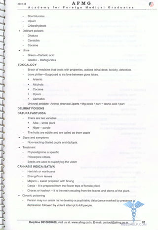 FMGE Notes - Forensic Medicine