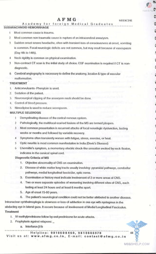 FMGE Notes - General Medicine