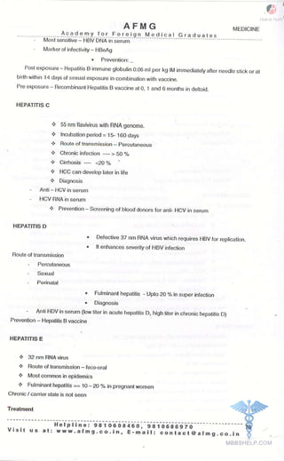 FMGE Notes - General Medicine