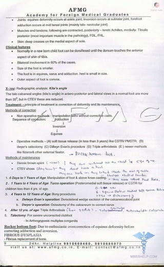 FMGE Notes - Orthopedics