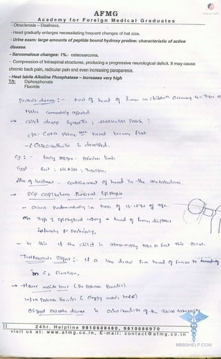 FMGE Notes - Orthopedics