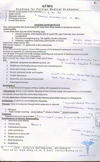 FMGE Notes - Orthopedics