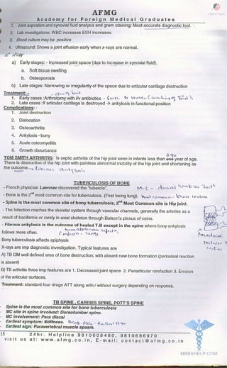 FMGE Notes - Orthopedics