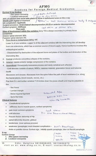 FMGE Notes - Orthopedics