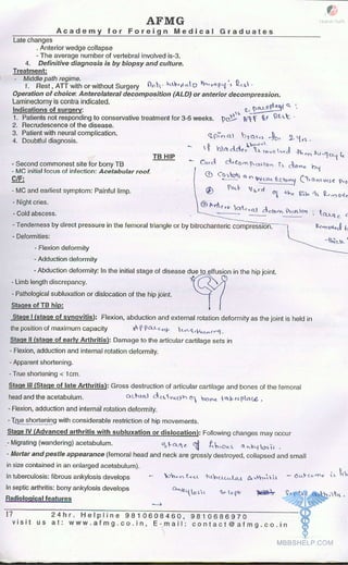 FMGE Notes - Orthopedics