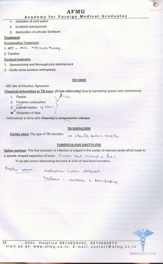 FMGE Notes - Orthopedics