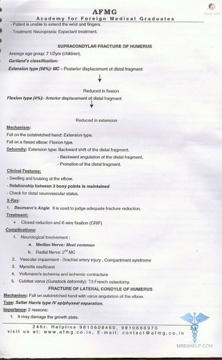 FMGE Notes - Orthopedics
