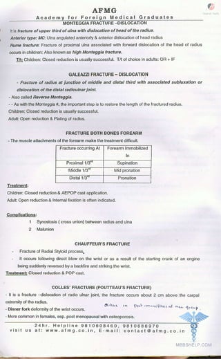 FMGE Notes - Orthopedics