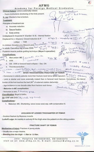 FMGE Notes - Orthopedics