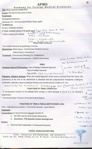 FMGE Notes - Orthopedics