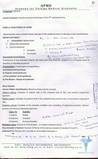 FMGE Notes - Orthopedics