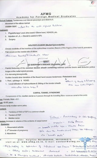 FMGE Notes - Orthopedics
