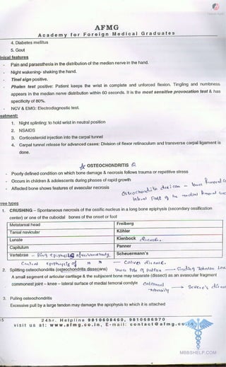 FMGE Notes - Orthopedics