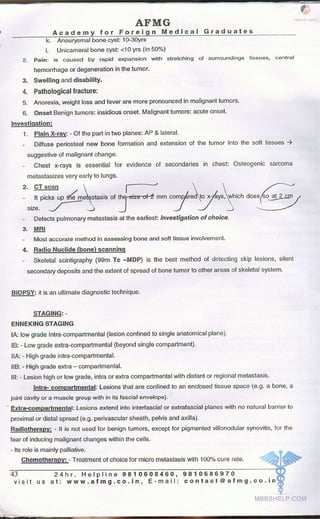 FMGE Notes - Orthopedics