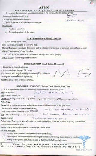 FMGE Notes - Orthopedics