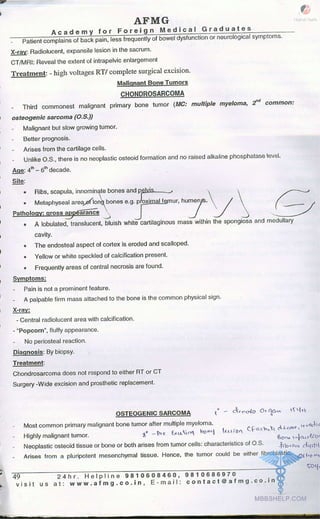 FMGE Notes - Orthopedics