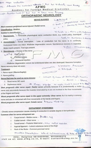 FMGE Notes - Orthopedics