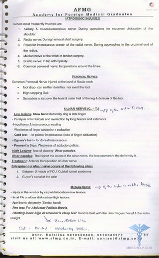 FMGE Notes - Orthopedics