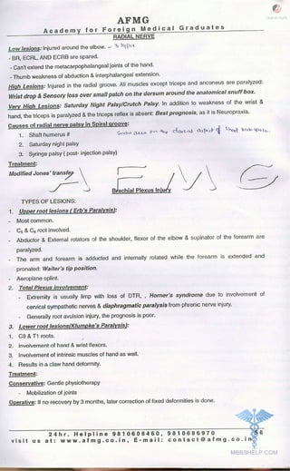 FMGE Notes - Orthopedics