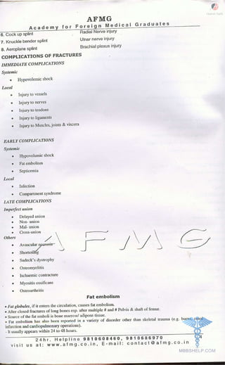 FMGE Notes - Orthopedics