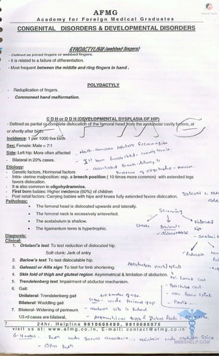 FMGE Notes - Orthopedics