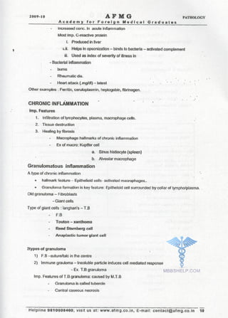 FMGE Notes - Pathology