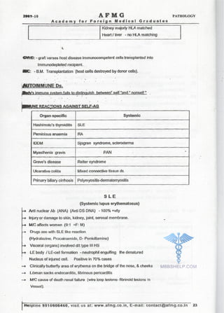 FMGE Notes - Pathology