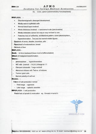 FMGE Notes - Pathology