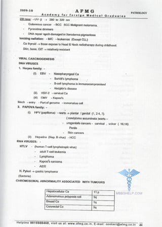 FMGE Notes - Pathology