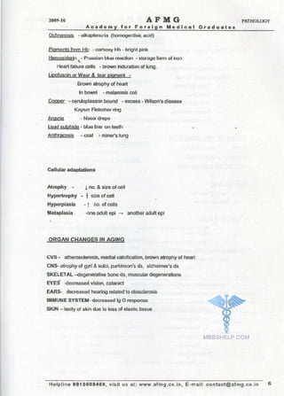 FMGE Notes - Pathology