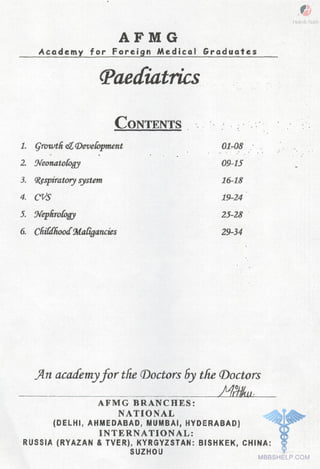 FMGE Notes - Pediatrics