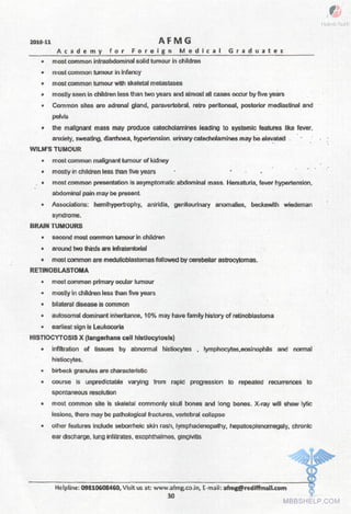 FMGE Notes - Pediatrics