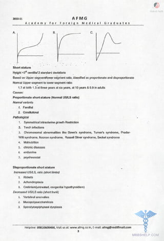 FMGE Notes - Pediatrics
