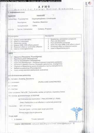 FMGE Notes - Pharmacology