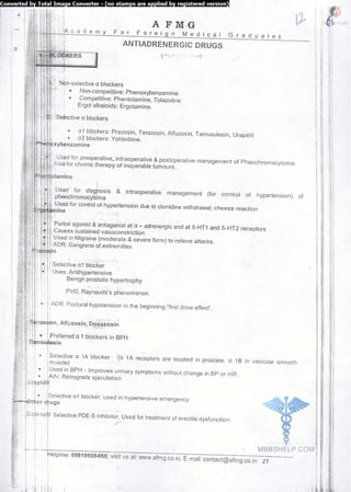 FMGE Notes - Pharmacology