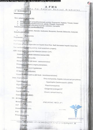 FMGE Notes - Pharmacology