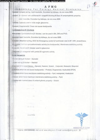 FMGE Notes - Pharmacology